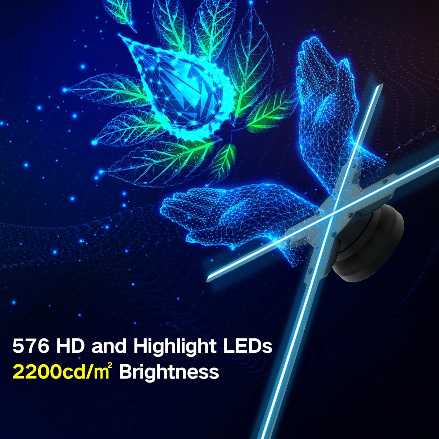 3D Hologram Fan 22 Inch/56CM,3D Holographic Fan with WiFi and Bluetooth,624 Highlight LEDs and 2000 cd/m² Brightness,1500 Free 3D Video,3D Holographic Projector for Store Display,Events,Trade Show 3D Hologram Fan 22 Inch/56CM,3D Holographic Fan with WiFi and Bluetooth,624 Highlight LEDs and 2000 cd/m² Brightness,1500 Free 3D Video,3D Holographic Projector for Store Display,Events,Trade Show