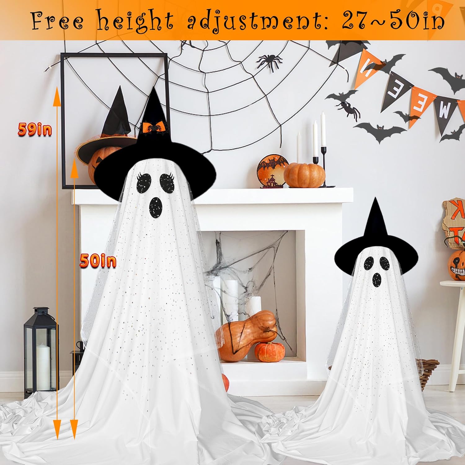 2Packs Halloween Decorations Outdoor,Halloweens Party Decoration Indoor,Spooky Ghost with Remote Control String Lights,Halloween-Ghost Lights for Porches Yards Gardens Lawn 2Packs Halloween Decorations Outdoor,Halloweens Party Decoration Indoor,Spooky Ghost with Remote Control String Lights,Halloween-Ghost Lights for Porches Yards Gardens Lawn