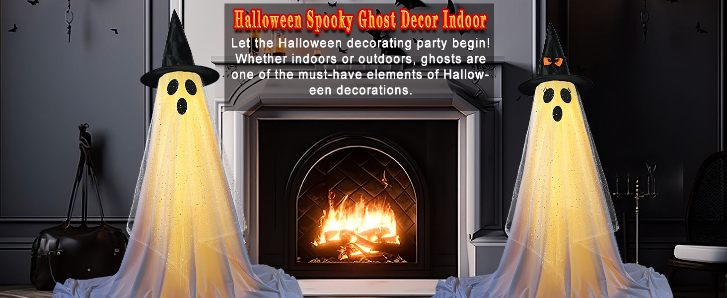 2Packs Halloween Decorations Outdoor,Halloweens Party Decoration Indoor,Spooky Ghost with Remote Control String Lights,Halloween-Ghost Lights for Porches Yards Gardens Lawn 2Packs Halloween Decorations Outdoor,Halloweens Party Decoration Indoor,Spooky Ghost with Remote Control String Lights,Halloween-Ghost Lights for Porches Yards Gardens Lawn