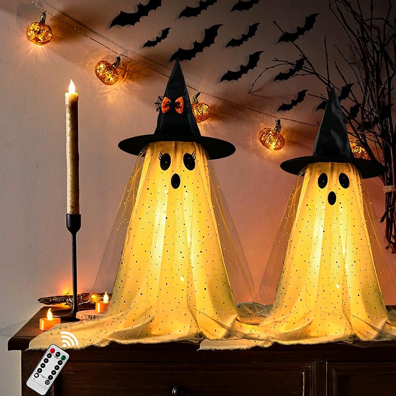 2Packs Halloween Decorations Outdoor,Halloweens Party Decoration Indoor,Spooky Ghost with Remote Control String Lights,Halloween-Ghost Lights for Porches Yards Gardens Lawn 2Packs Halloween Decorations Outdoor,Halloweens Party Decoration Indoor,Spooky Ghost with Remote Control String Lights,Halloween-Ghost Lights for Porches Yards Gardens Lawn