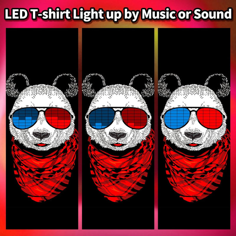 LED T Shirt Sound Activated Glow Shirts Light Up Equalizer Clothes for Party LED T Shirt Sound Activated Glow Shirts Light Up Equalizer Clothes for Party