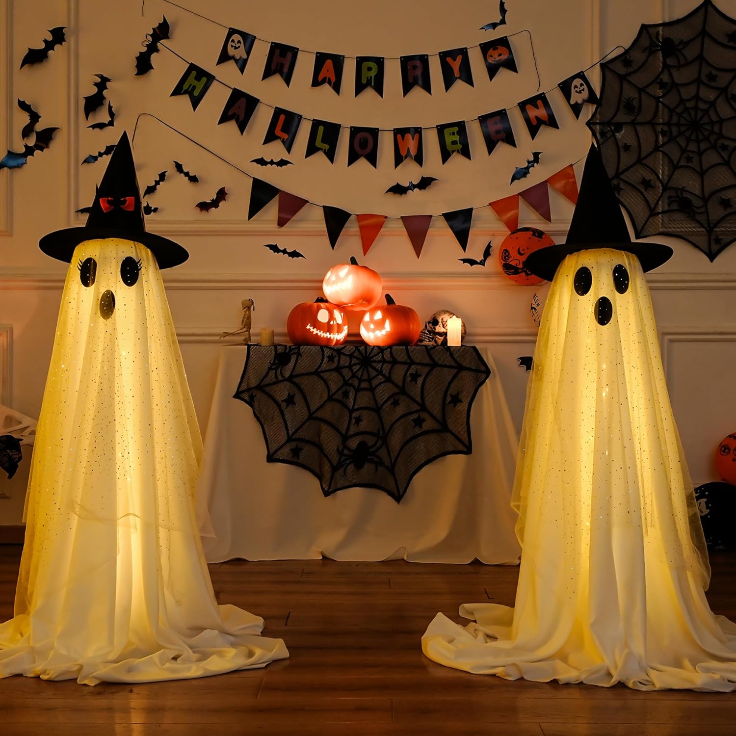 2Packs Halloween Decorations Outdoor,Halloweens Party Decoration Indoor,Spooky Ghost with Remote Control String Lights,Halloween-Ghost Lights for Porches Yards Gardens Lawn 2Packs Halloween Decorations Outdoor,Halloweens Party Decoration Indoor,Spooky Ghost with Remote Control String Lights,Halloween-Ghost Lights for Porches Yards Gardens Lawn