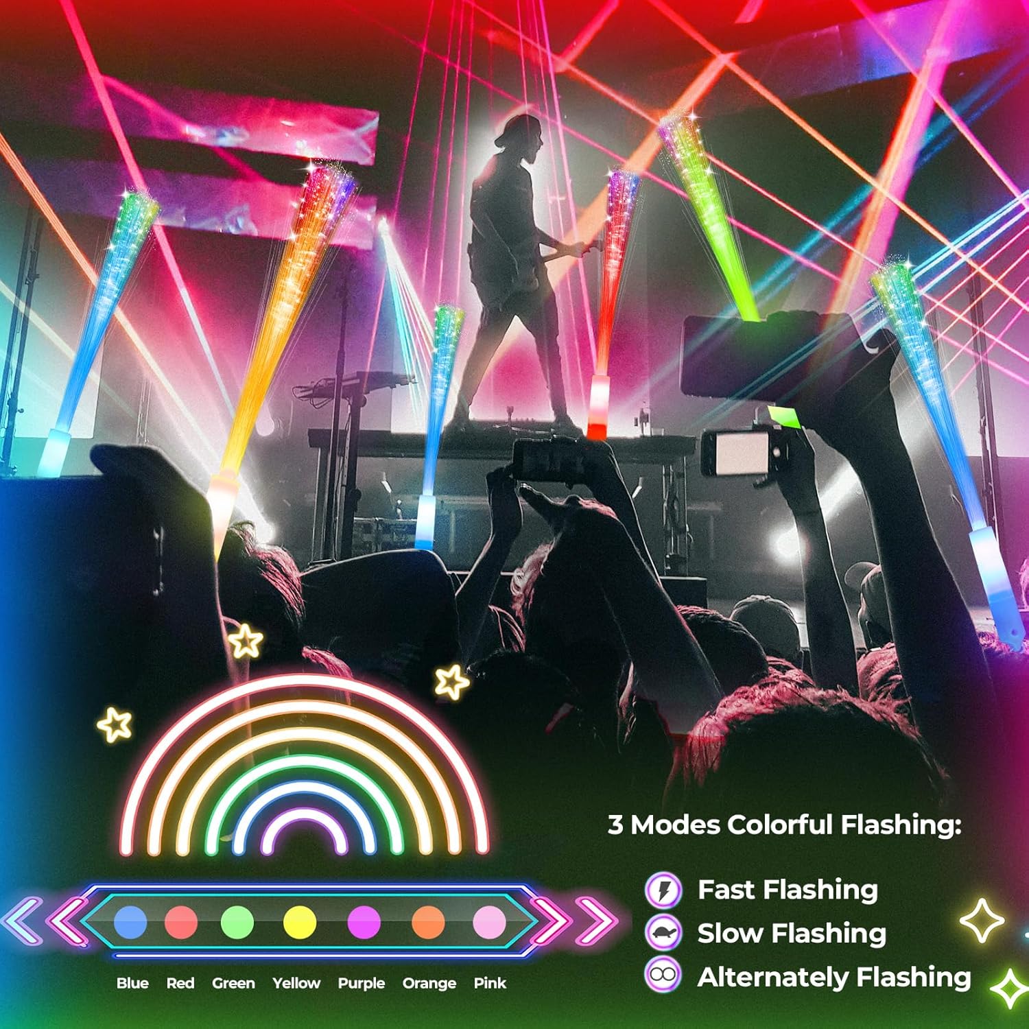 28 PCS Glow Fiber Wands Sticks, Halloween Glow Sticks, LED Light Wands, Glow in The Dark Party Supplies, Fiber Optic Wands, LED Flashing Sticks, Fiber Optic Light Wand Stick for Party 28 PCS Glow Fiber Wands Sticks, Halloween Glow Sticks, LED Light Wands, Glow in The Dark Party Supplies, Fiber Optic Wands, LED Flashing Sticks, Fiber Optic Light Wand Stick for Party