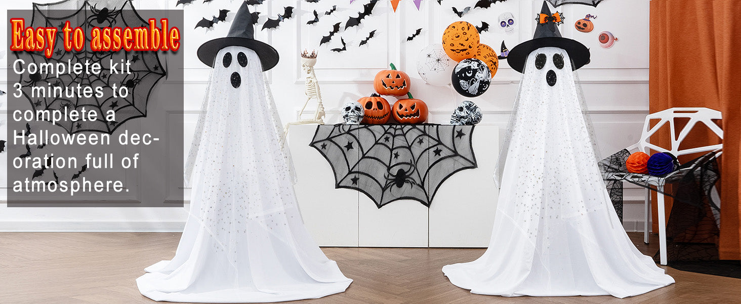 2Packs Halloween Decorations Outdoor,Halloweens Party Decoration Indoor,Spooky Ghost with Remote Control String Lights,Halloween-Ghost Lights for Porches Yards Gardens Lawn 2Packs Halloween Decorations Outdoor,Halloweens Party Decoration Indoor,Spooky Ghost with Remote Control String Lights,Halloween-Ghost Lights for Porches Yards Gardens Lawn