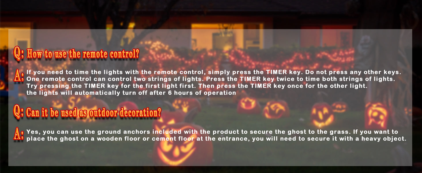 2Packs Halloween Decorations Outdoor,Halloweens Party Decoration Indoor,Spooky Ghost with Remote Control String Lights,Halloween-Ghost Lights for Porches Yards Gardens Lawn
