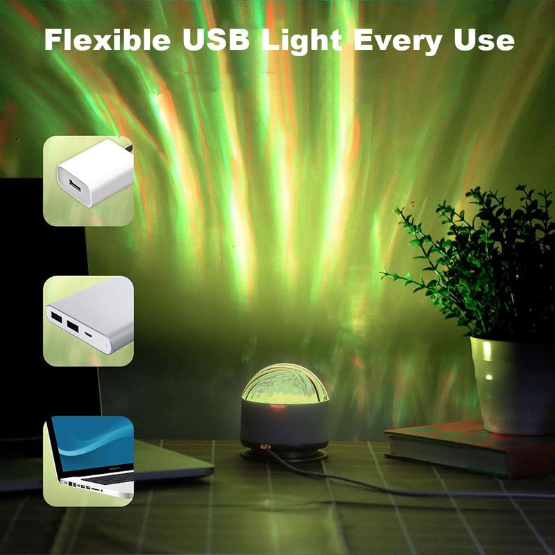 2 Scene - Ocean Wave & 3D Water Ripple Projector Light – 16-Color Round Lamp with Control,  Relaxation & Romantic Night Ambience.