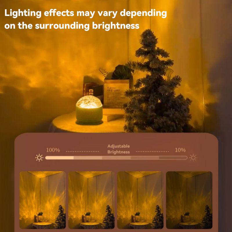 2 Scene - Ocean Wave & 3D Water Ripple Projector Light – 16-Color Round Lamp with Control,  Relaxation & Romantic Night Ambience.